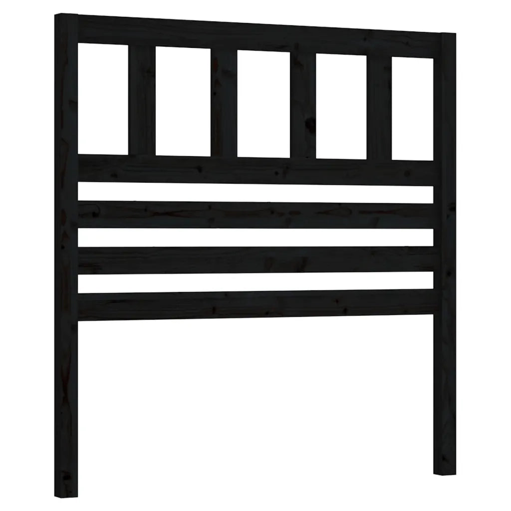 Testiera per Letto-Testata-Testiera Decorativa Nera 81x4x100 cm in Legno Massello di Pino 723917