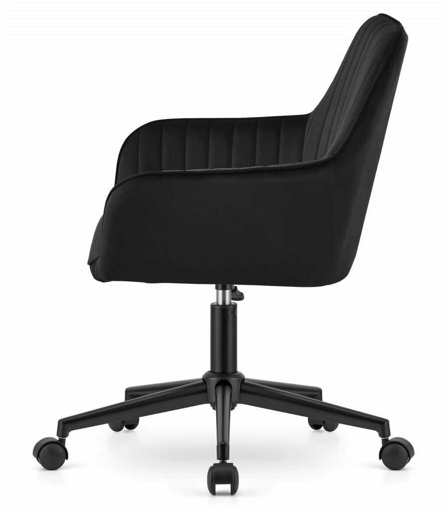 Sedia girevole VALORA ROXY - Design ergonomico moderno in velluto nero