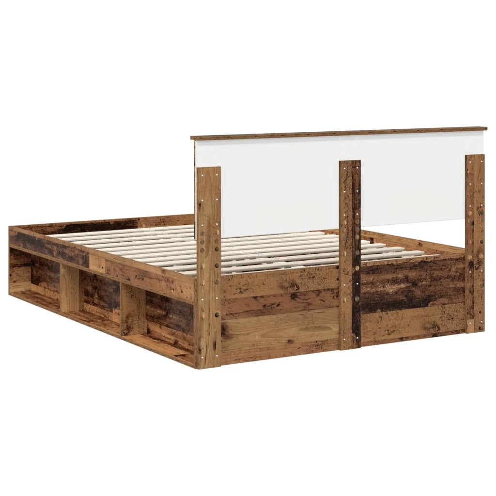 Struttura del letto con testiera-Giroletto con Testiera Legno vecchio 140 x 190 cm 685718