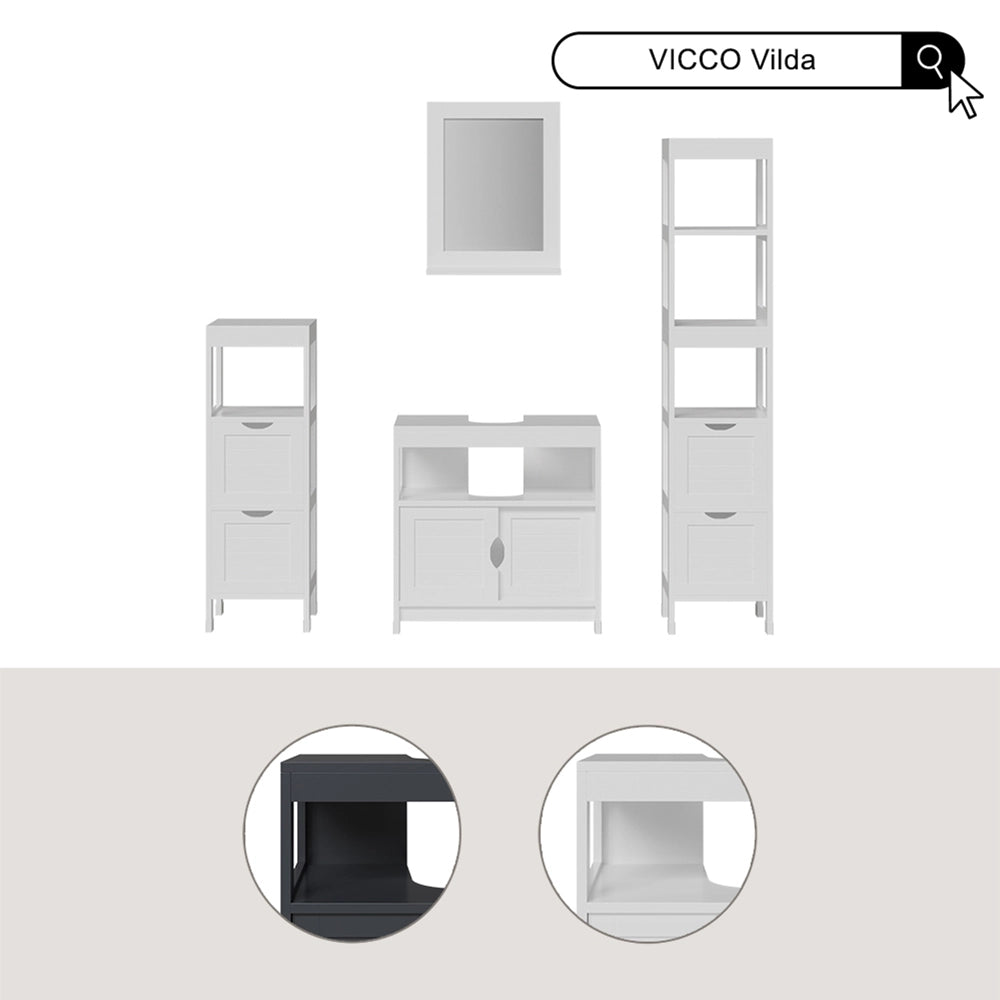 Vicco Set di mobili da bagno Bianco 4 parti