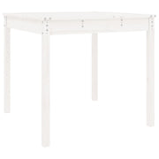 Tavolo da Giardino | Tavolino da esterno Bianco 82,5x82,5x76cm Legno Massello di Pino