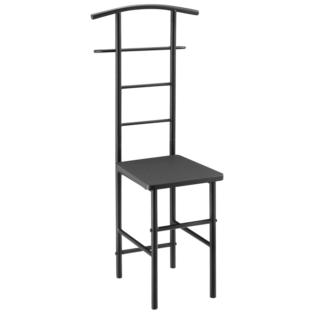 Servomuto porta abiti da notte metallo massiccio e MDF 107 cm nero e grigio 03_0006285