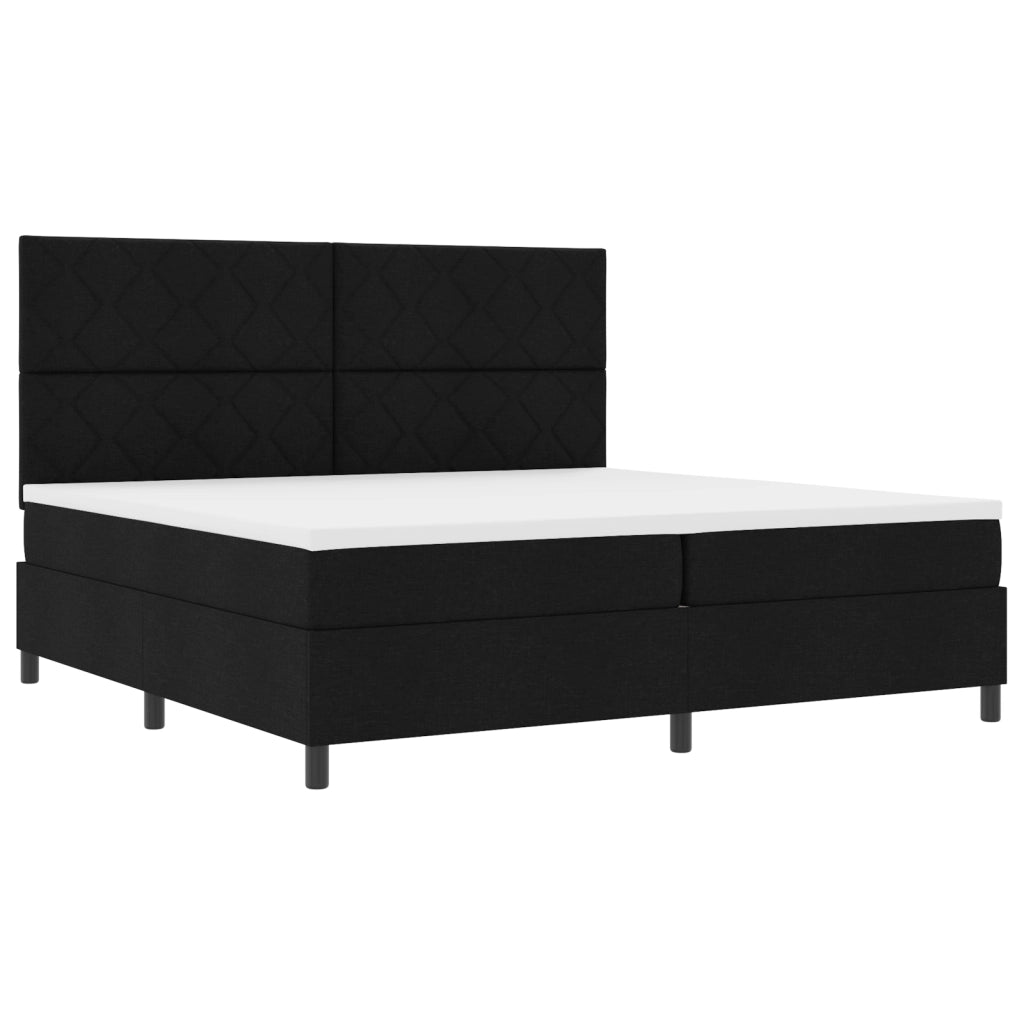 Letto a Molle con Materasso & LED Nero 200x200 cm Tessuto