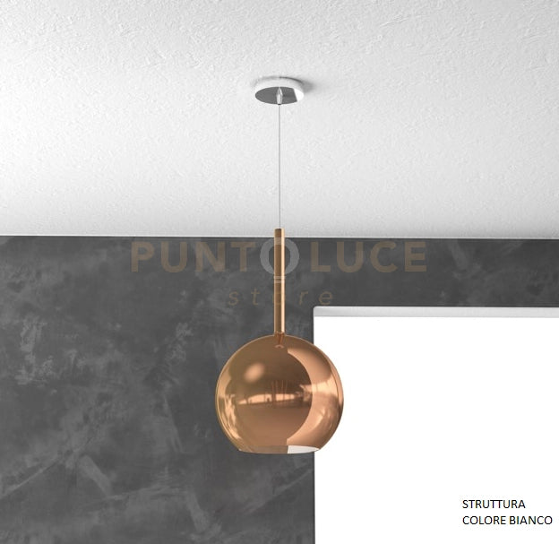SOSP. BIANCO 1 LUCE MEDIA RAME 1155BI-SM-RA