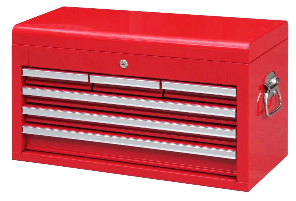 Cassetta degli attrezzi, superiore, grande, con 6 cassetti, colore rosso