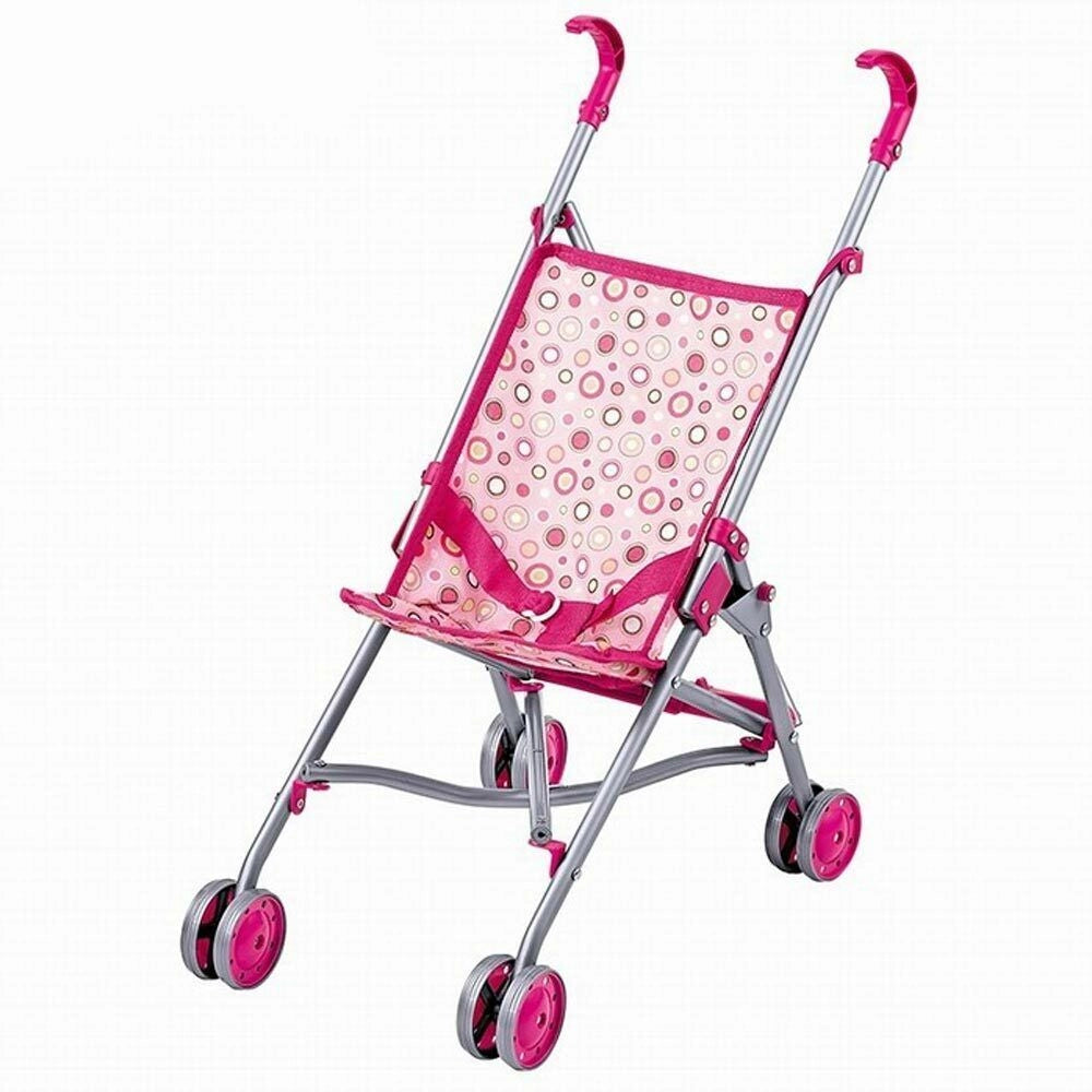 Passeggino Carrozina per Bambole Giocattolo per Bambini Pieghevole 4 Ruote