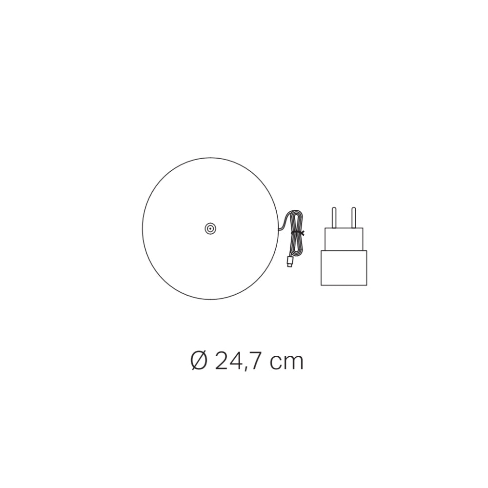 Zafferano Base di Ricarica a Contatto USB-A per Poldina XXL - Wireless, Compatibile, Ricambio, 5V 1A, no spina