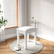 Sgabello da toeletta bianco in legno massello