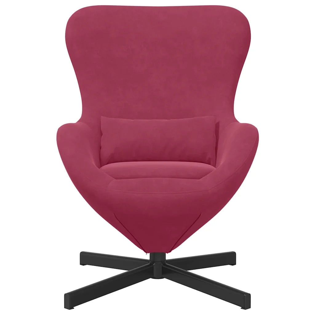 Poltrona uovo Rosso Vino 63 x 73 x 90 cm Velluto 42002761