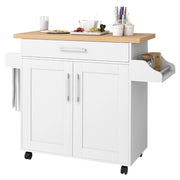 Carrello da cucina mobile per sala da pranzo e soggiorno, Carrello da cucina mobile con ruote universali bloccabili Bianco-Carrelli