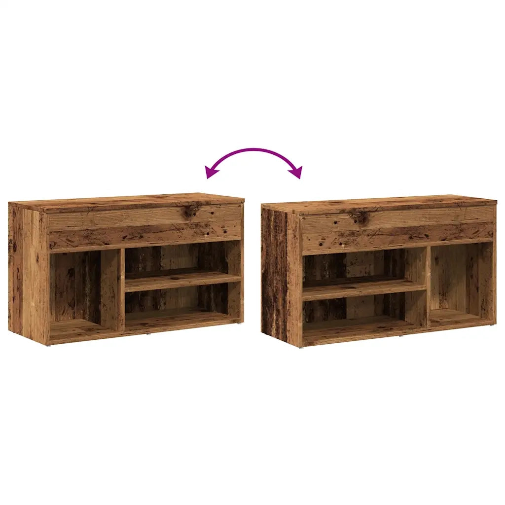 Scarpiera-Scaffale per scarpe Legno Antico 80x30x45 cm in Legno Multistrato