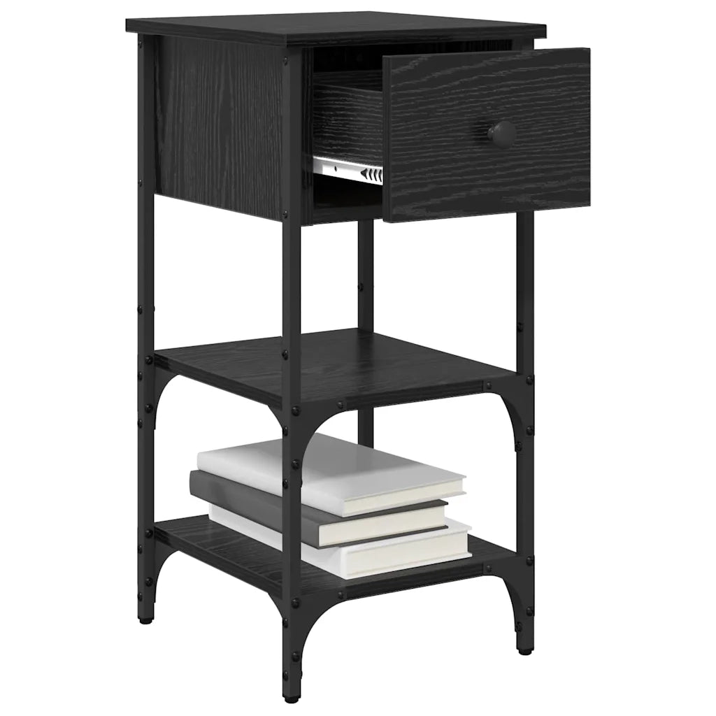 Set di 2 Comodini | Armadio da Notte | Mobiletto da notte Rovere Nero 33.5 x 36 x 70 cm