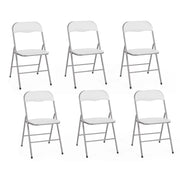 IDMarket - Set di 4 sedie pieghevoli in PU bianco KITY