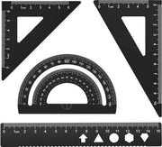 Set di geometrie da 4 pezzi - 15 CM livella - triangolo di riferimento - bussola di angoli - resistente alle graffette - alta qualità lega di alluminio - set di misurazione