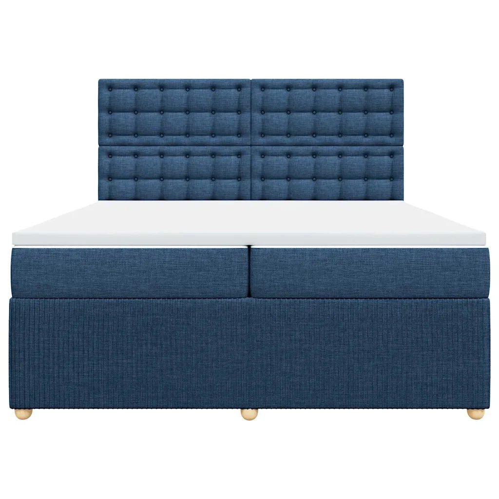 Giroletto a Molle con Materasso Blu 200x200 cm in Tessuto