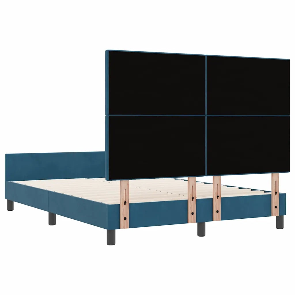 Letto a molle con testiera Blu Scuro 140 x 200 cm Velluto 3344949