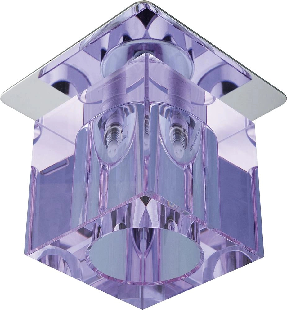 Plafoniera quadrata 1xG4 cromato cristallo viola Candellux