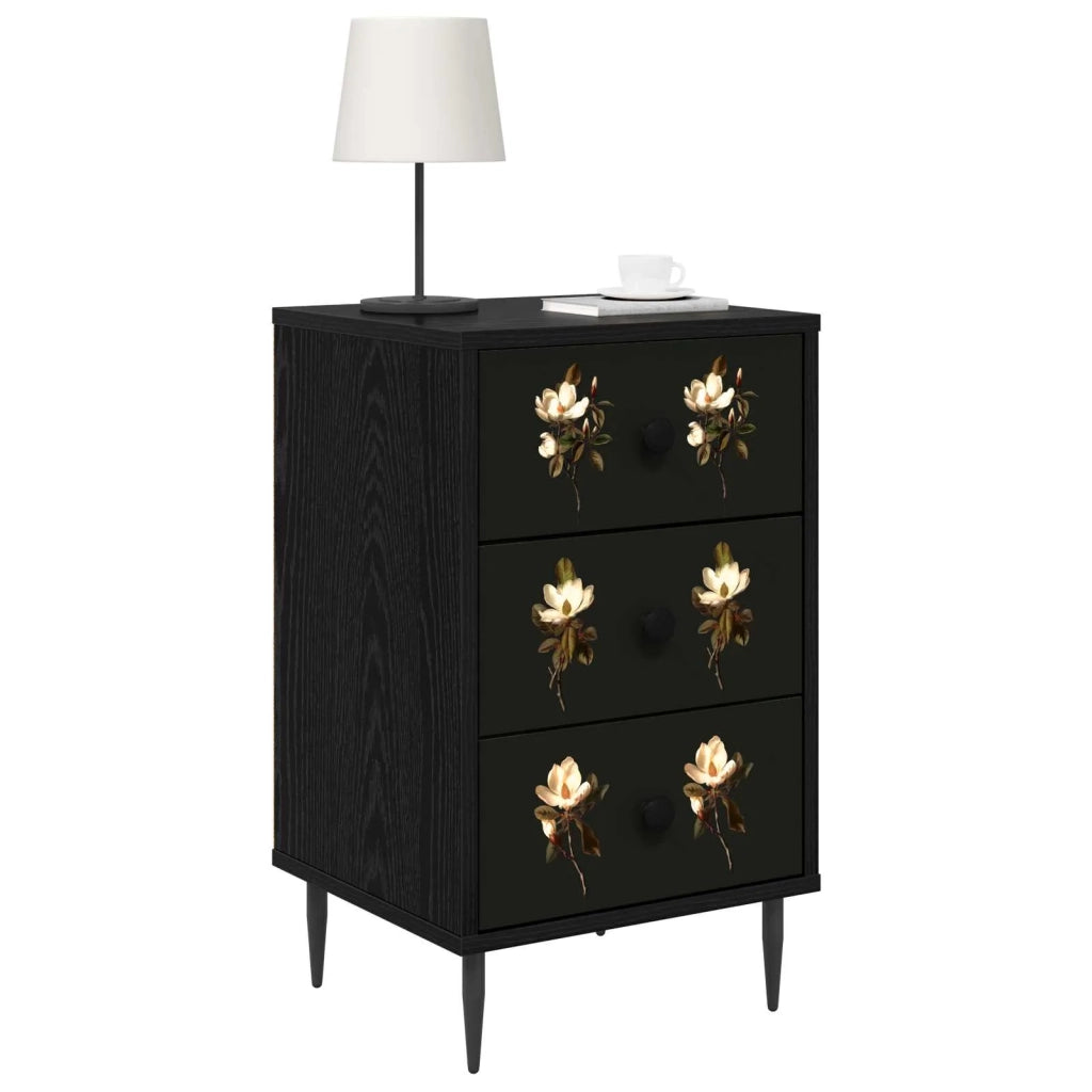 Armadio da Notte BREMEN Rovere Nero 36 x 33 x 61 cm 8007345
