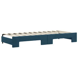 Divano Letto con Letto Estraibile Blu 80x200 cm in Velluto 3197763