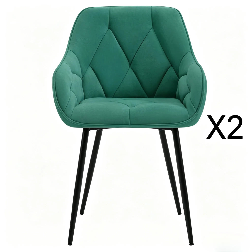 Set 2 sedie da pranzo moderne, schienale ergonomico, imbottite e comode