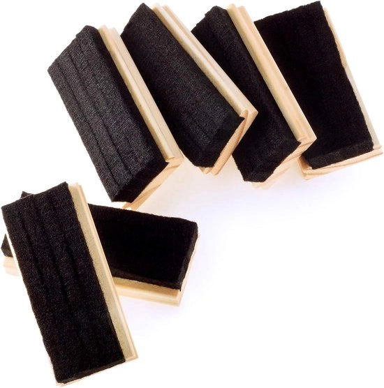 6 pezzi di pannelli di pulizia per scuola - Tappeti di velluto con base in legno - Materiale di pulizia riutilizzabile per aula, bambini e educazione domestica
