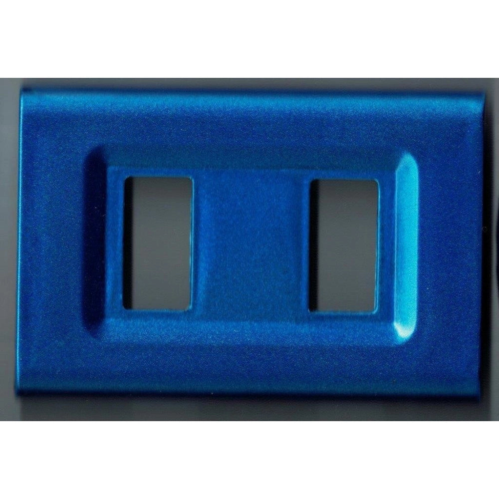 Trade Shop - Placchette Placche In Abs Serie Magic Elite Bticino Compatibili Color Copriprese - Blu Metallizzato -3 Fori     -