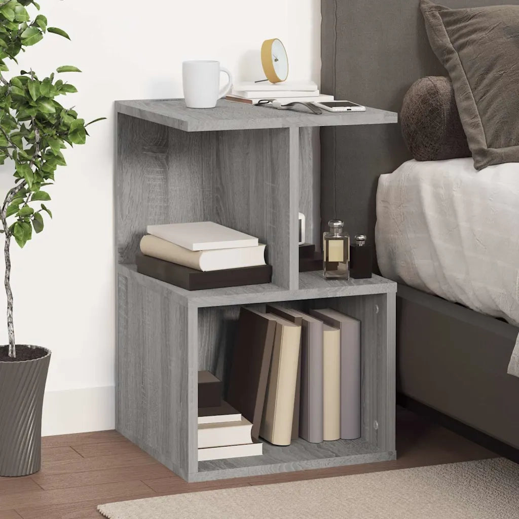 Comodini 2 pz-Set di 2 Tavolino da notte Grigio Sonoma 35x35x55 cm in Legno Multistrato
