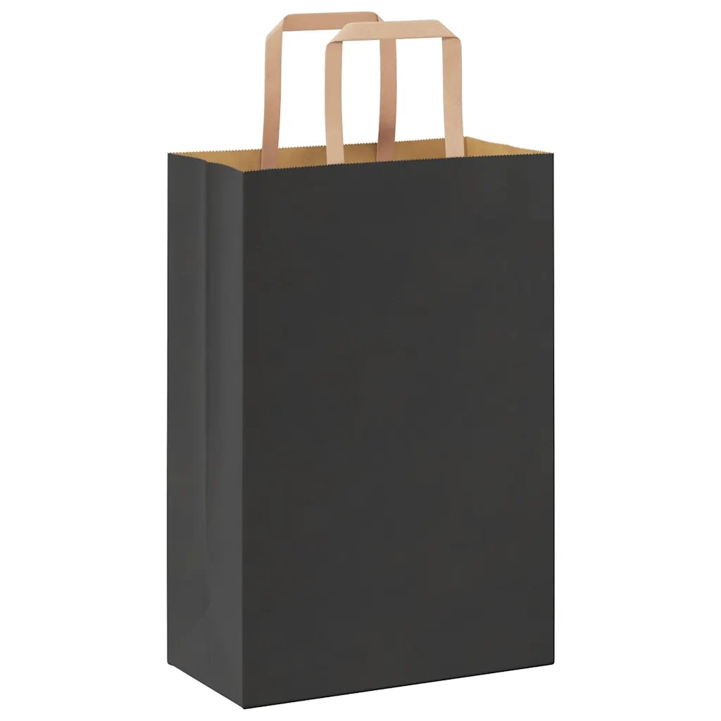 Sacchetti di Carta 250 pz con Manici Neri 21x11x31 cm