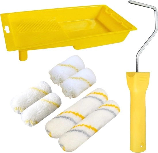 Set di pennelli - 8 pezzi - Filo di rame - Manico di pennello - Scatola di vernice - Pennello per dipingere - Vernice per pareti - Mobili - Piccoli oggetti - Pareti