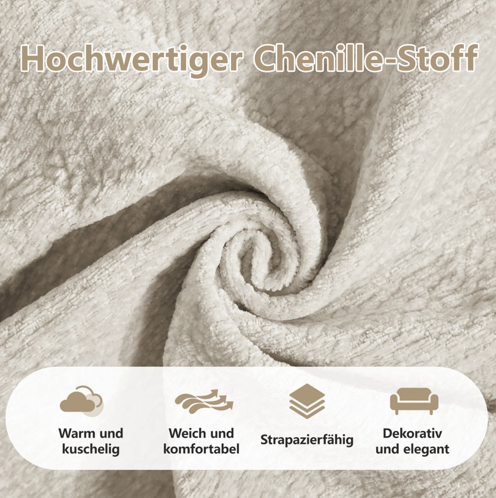 Divano modulare in chenille Light Khaki 190x86x90 cm