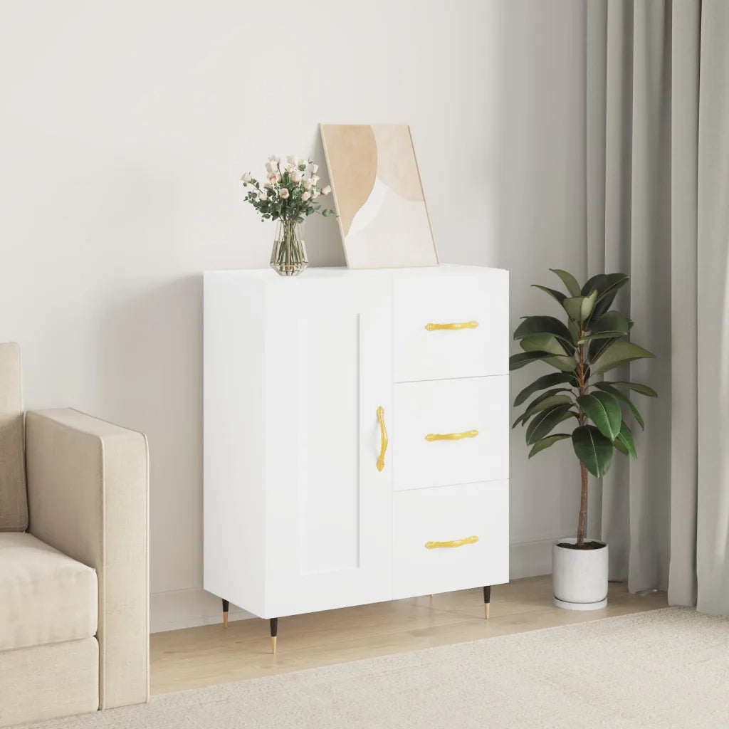 Credenza-Buffet-Armadio da cucina Bianca 69,5x34x90 cm in Legno Multistrato 162729