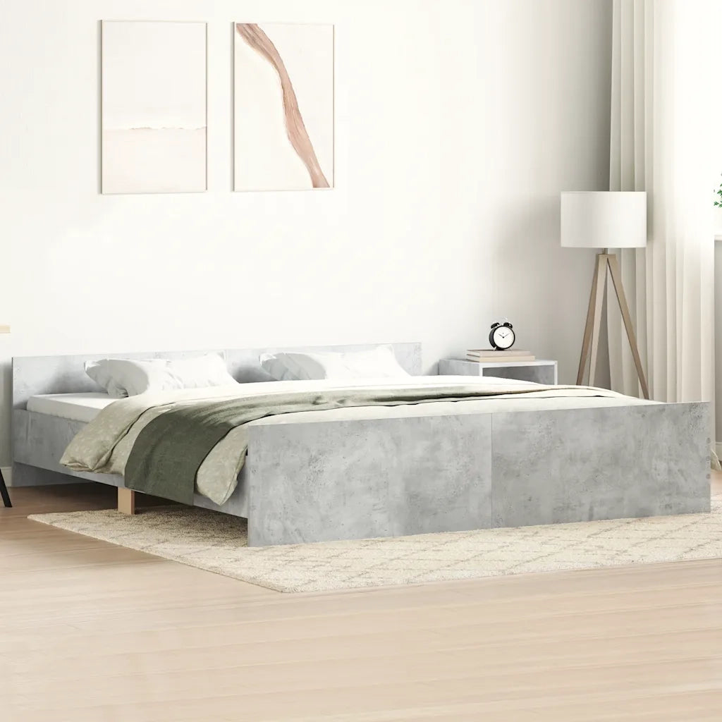Giroletto con Testiera e Pediera Grigio Cemento 200x200 cm 3203736