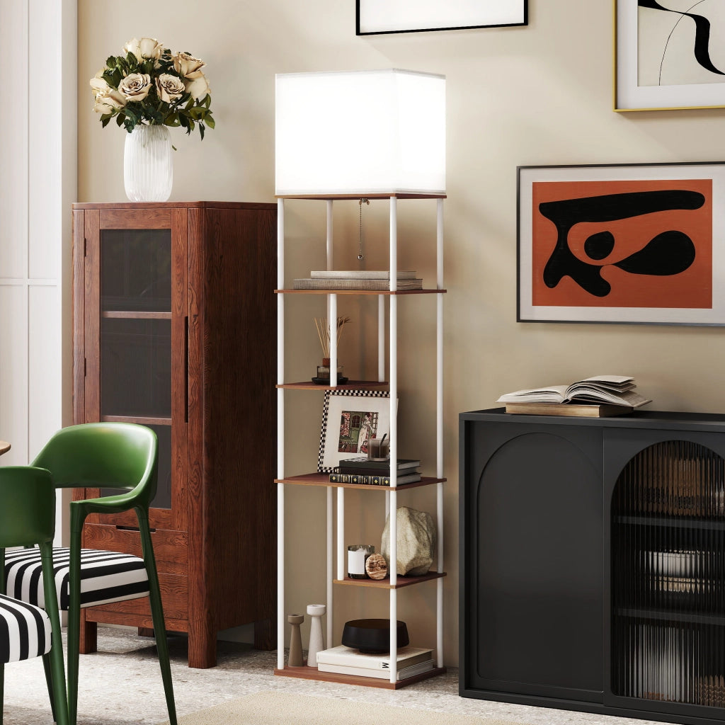 Lampada da Terra con Scaffali ¨C zephmum ¨C Temperatura Colore Regolabile 3000K-6500K