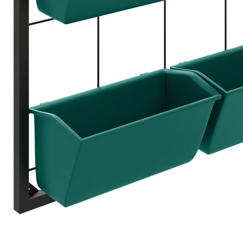 Orto Verticale da Parete 3 Livelli 6 Vasi ¨C Zephmum ¨C Acciaio Plastica Verde 52x14x66 cm