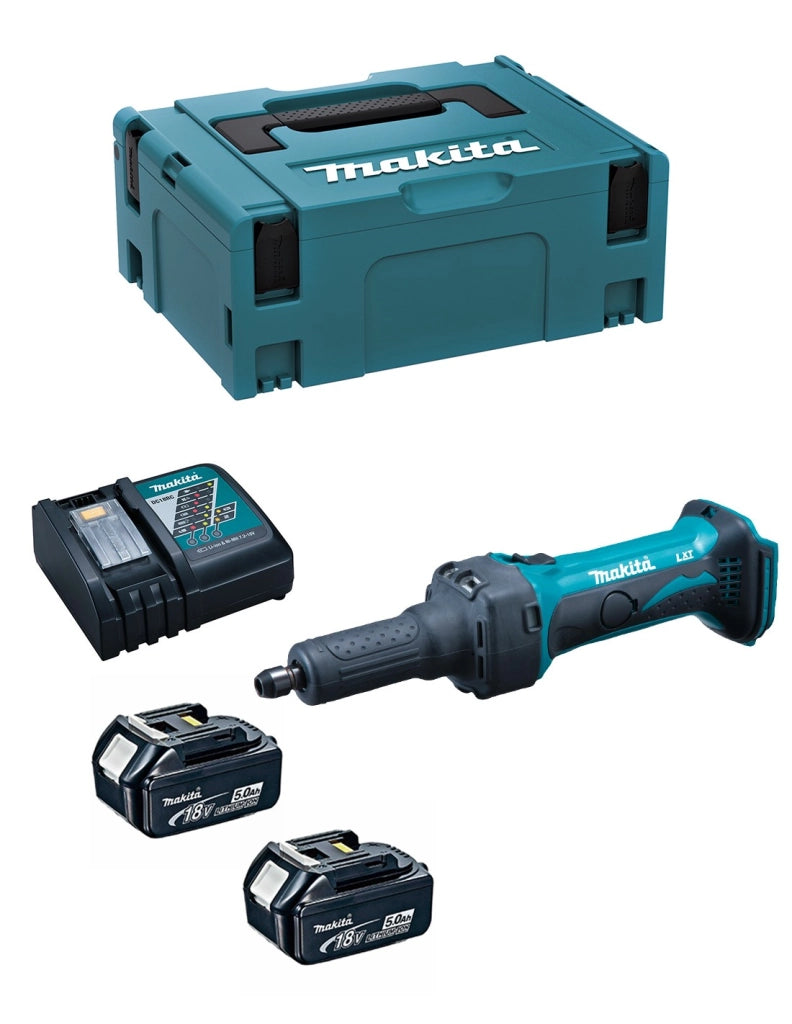 Smerigliatrice Diritta MAKITA DGD800RTJ (2 x 5,0 Ah + DC18RC + MAKPAC 2)