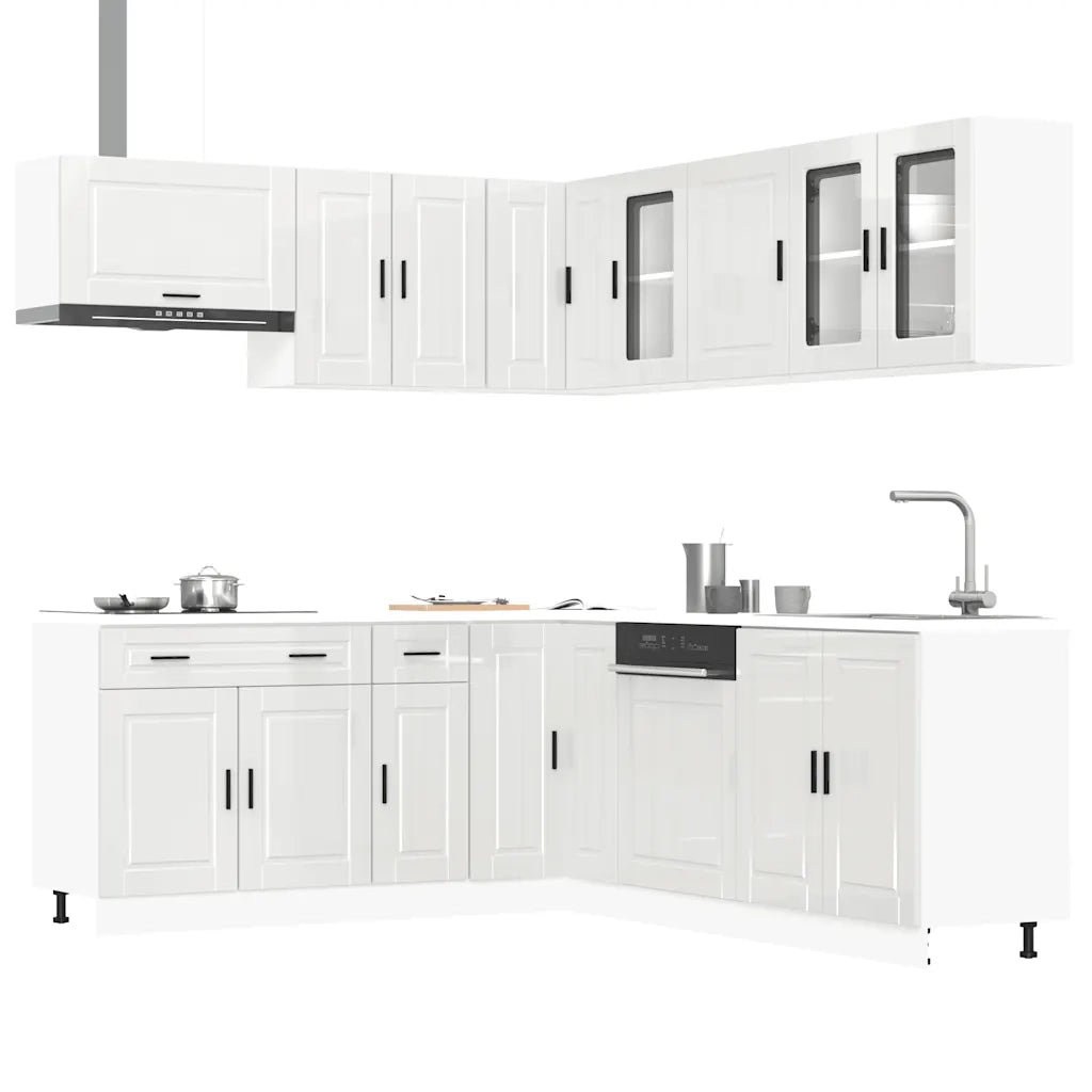 Set Mobili da Cucina 11 pz Porto Bianchi Lucido in Truciolato 3314933