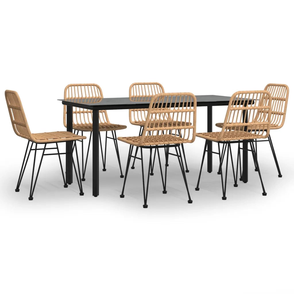 Set da Pranzo da Giardino 7 pz in Polyrattan cod mxl 35591