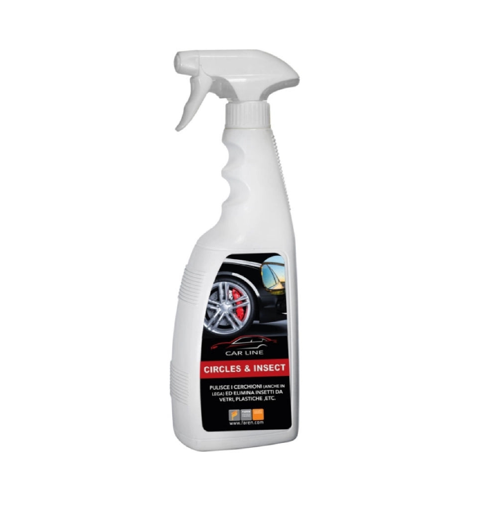 CIRCLES & INSECTS pulisce e deterge cerchioni cerchi in lega elimina gli insetti da vetri, plastiche etc 750 ml