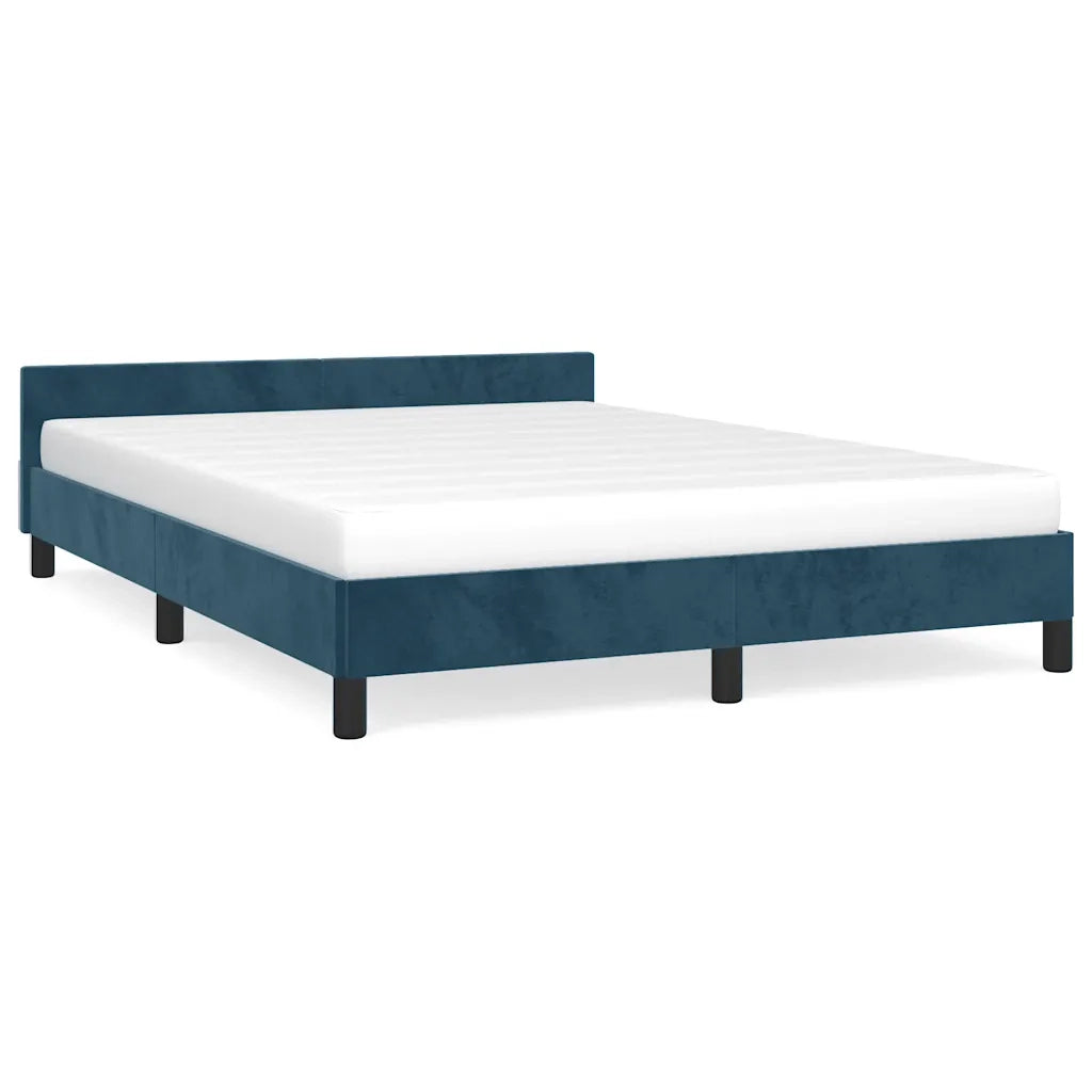 Giroletto con Testiera Blu Scuro 140x200 cm in Velluto cod mxl 60388