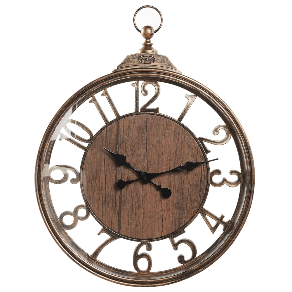 Orologio da parete 52 cm di colore marrone con numeri arabi in stile tradizionale