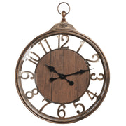 Orologio da parete 52 cm di colore marrone con numeri arabi in stile tradizionale