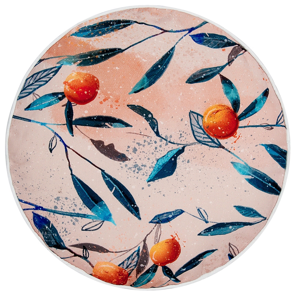 Set di 2 cuscini da giardino in tessuto multicolore con motivo a foglie ⌀ 40 cm design originale esterni terrazzo interni