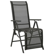 Sedie Giardino Pieghevoli 2 pz Textilene e Alluminio Nere 312195