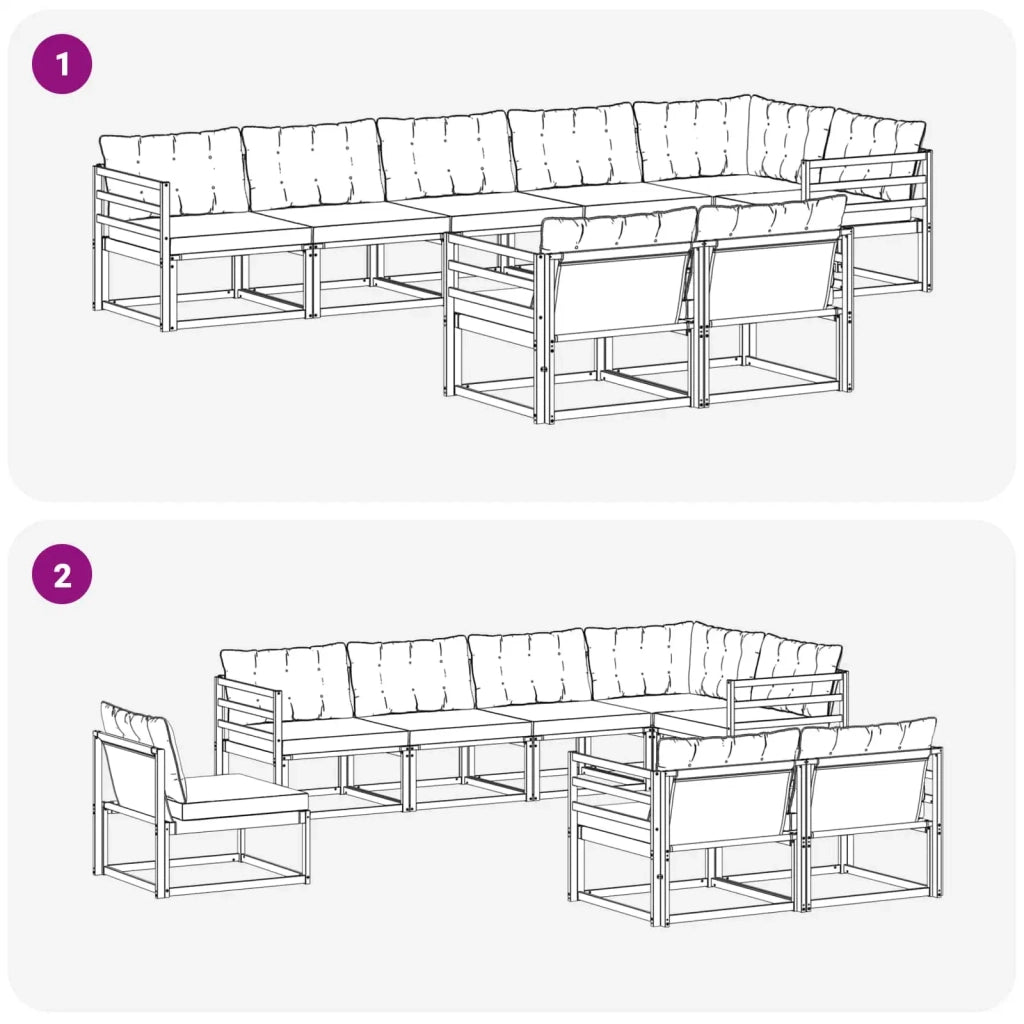 Set di divani da esterno 8 pz Bianco e Beige 3388795