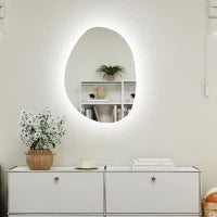 Specchio da Bagno Illuminato a LED con Colore e Temperatura Regolabile, in Vetro Temperato, 70x5x50 cm, Argento