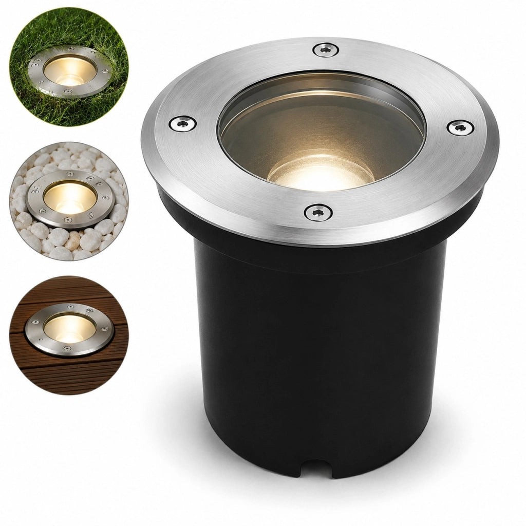 Faretto calpestabile per lampadine a LED con attacco GU10 segnapasso luce da incasso giardino viale IP65