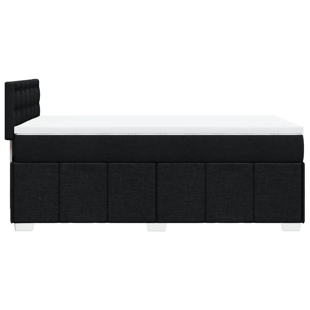 Letto singolo | Letto per adulti | Giroletto a Molle con Materasso Nero 80x200 cm inTessuto