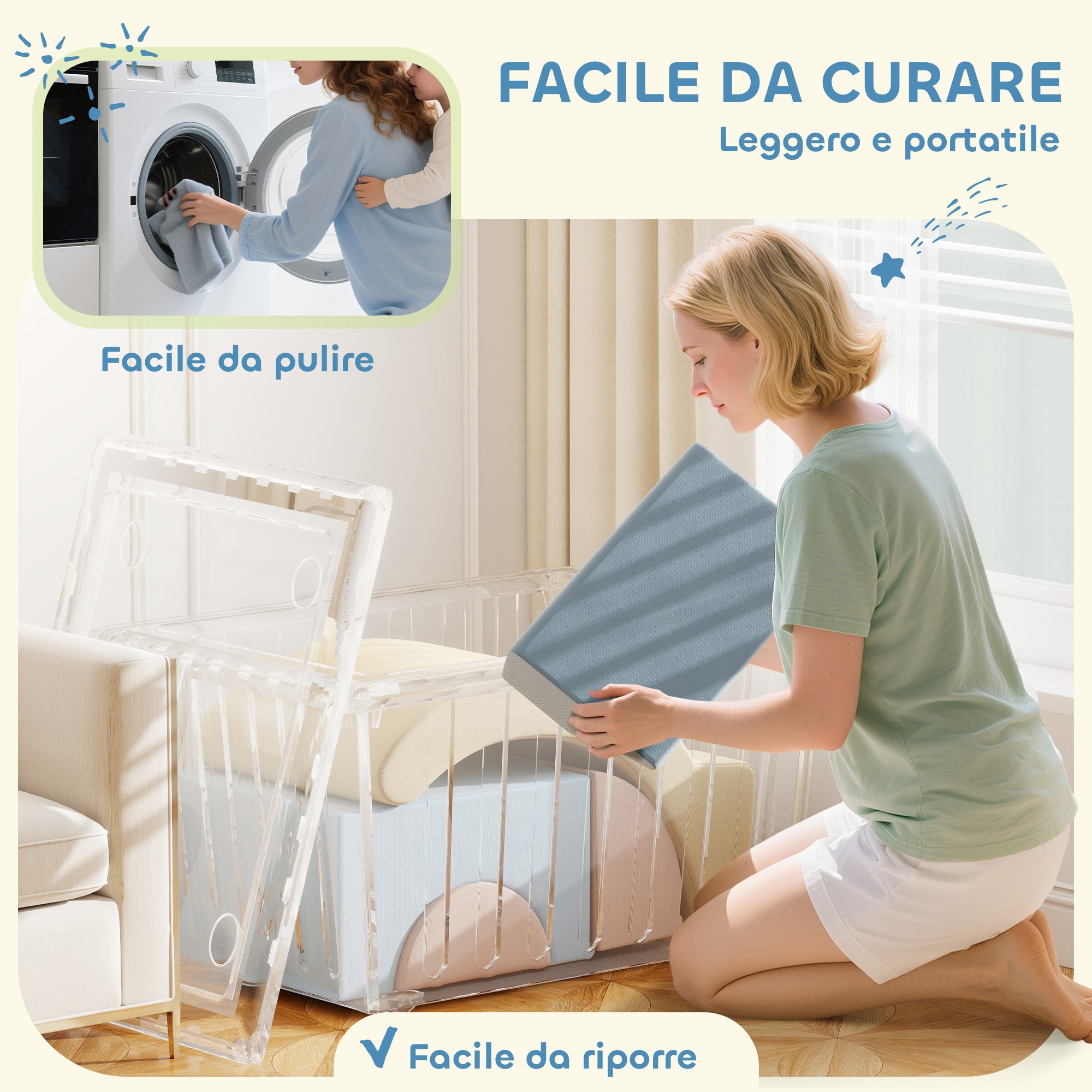 Set 5 Costruzioni Morbide per Bambini Rivestimento in Velluto Sfoderabile e Lavabile Multicolore