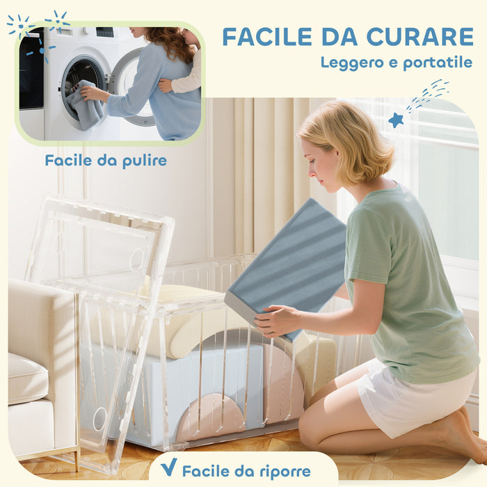 Set 5 Costruzioni Morbide per Bambini Rivestimento in Velluto Sfoderabile e Lavabile Multicolore