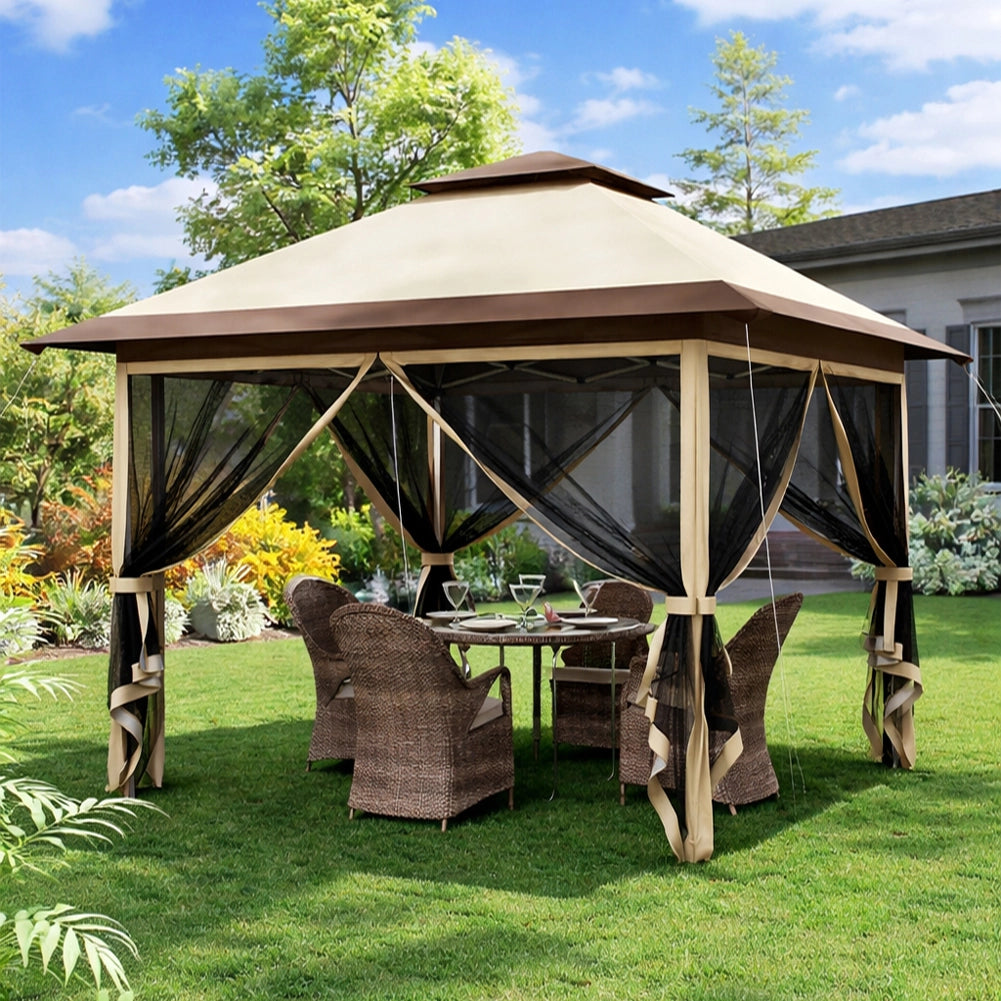 Gazebo Pieghevole 3x3 One Touch 3.6x3.6m Impermeabile upf50+ con Borsa e Zanzariere